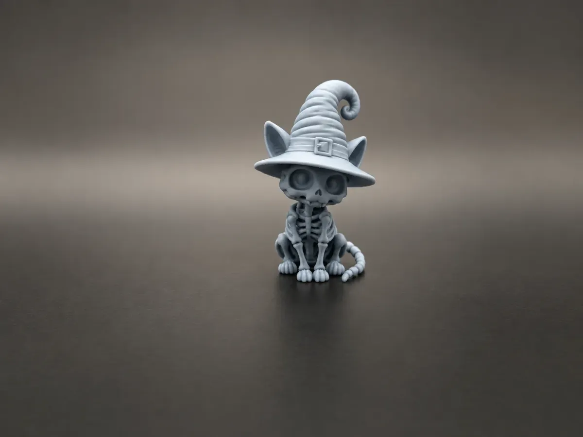 Little Skeleton Models Salem’s Little Familiar – Chibi Skeleton Witch Cat - drakeforge3d ...