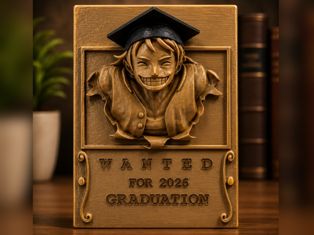 luffy Graduation Wanted Poster - TriPoly_Studio | Nexprint: Free 3D ...