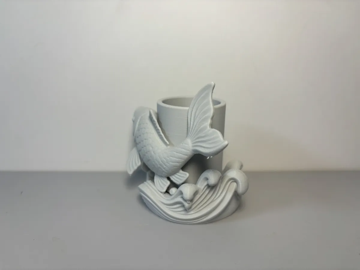 Fish Leaping Through the Waves · Koi Pen Holder - create lab | Nexprint ...