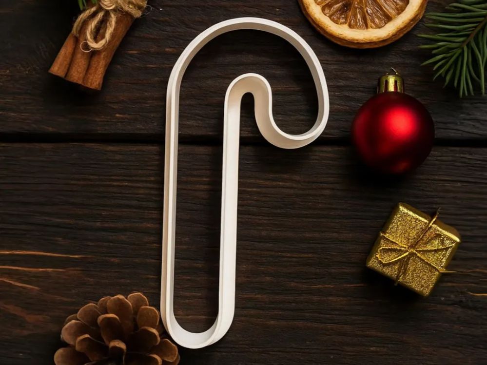Christmas Candy Cane Cookie Cutter - MPdesign | Nexprint: Free 3D Model ...