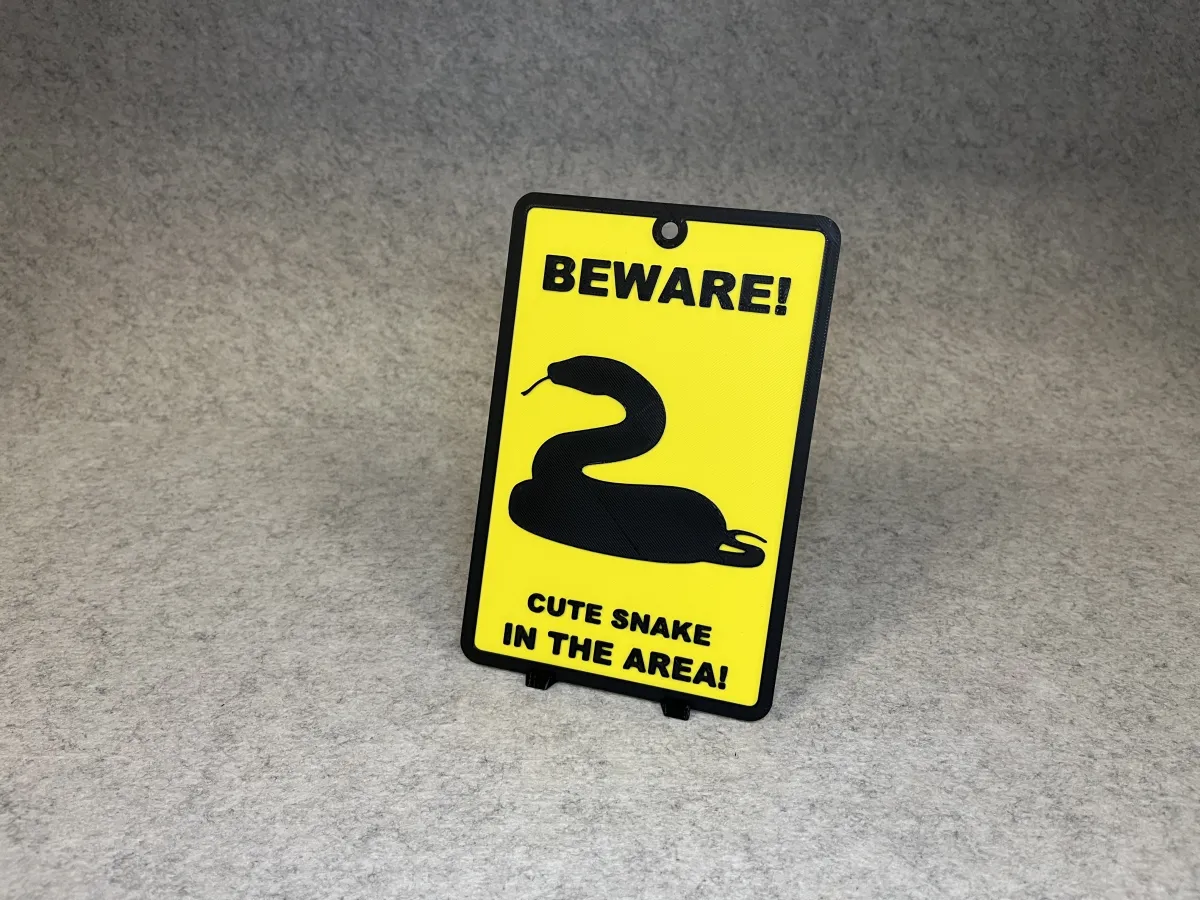 Decorative warning sign - Cute Snake - design3d | Nexprint: Free 3D ...