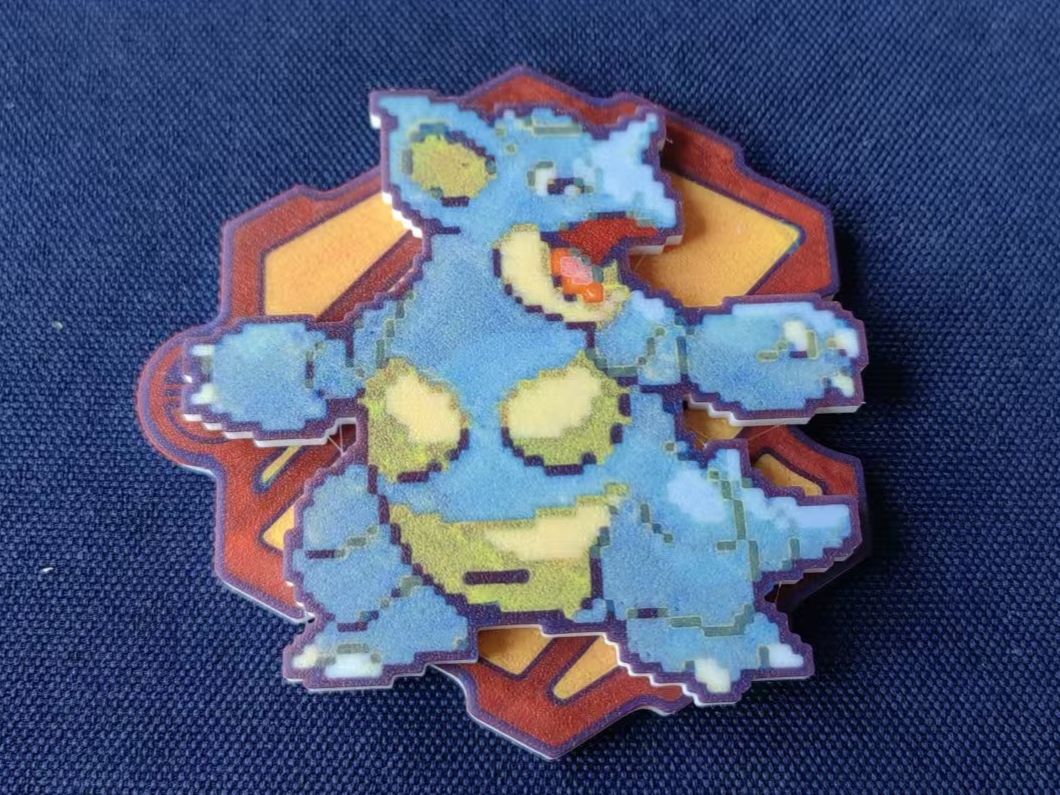 Yellow Profile Disc Red, yellow, blue, and white—four-color layered Pokémon Nidorino ...
