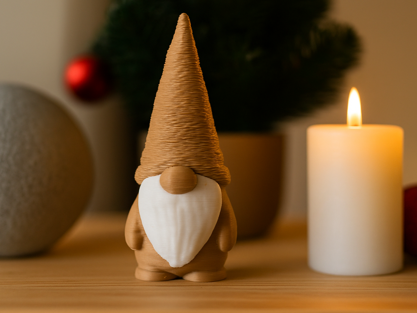 Nordic Christmas Gnome – Fast & Easy 3D Print (Two-Color Design ...
