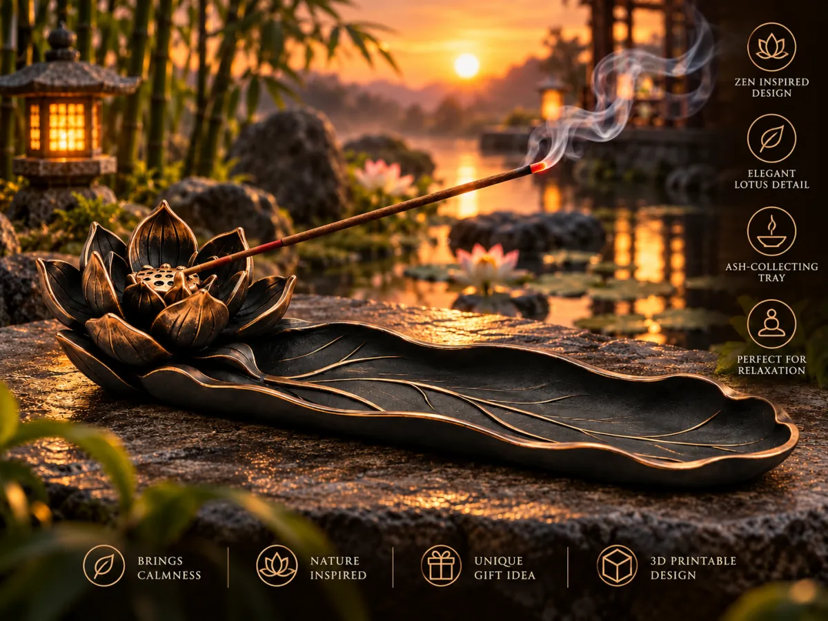 Lotus Leaf Incense Stick Holder 180mm - My Cool Design | Nexprint: Free ...