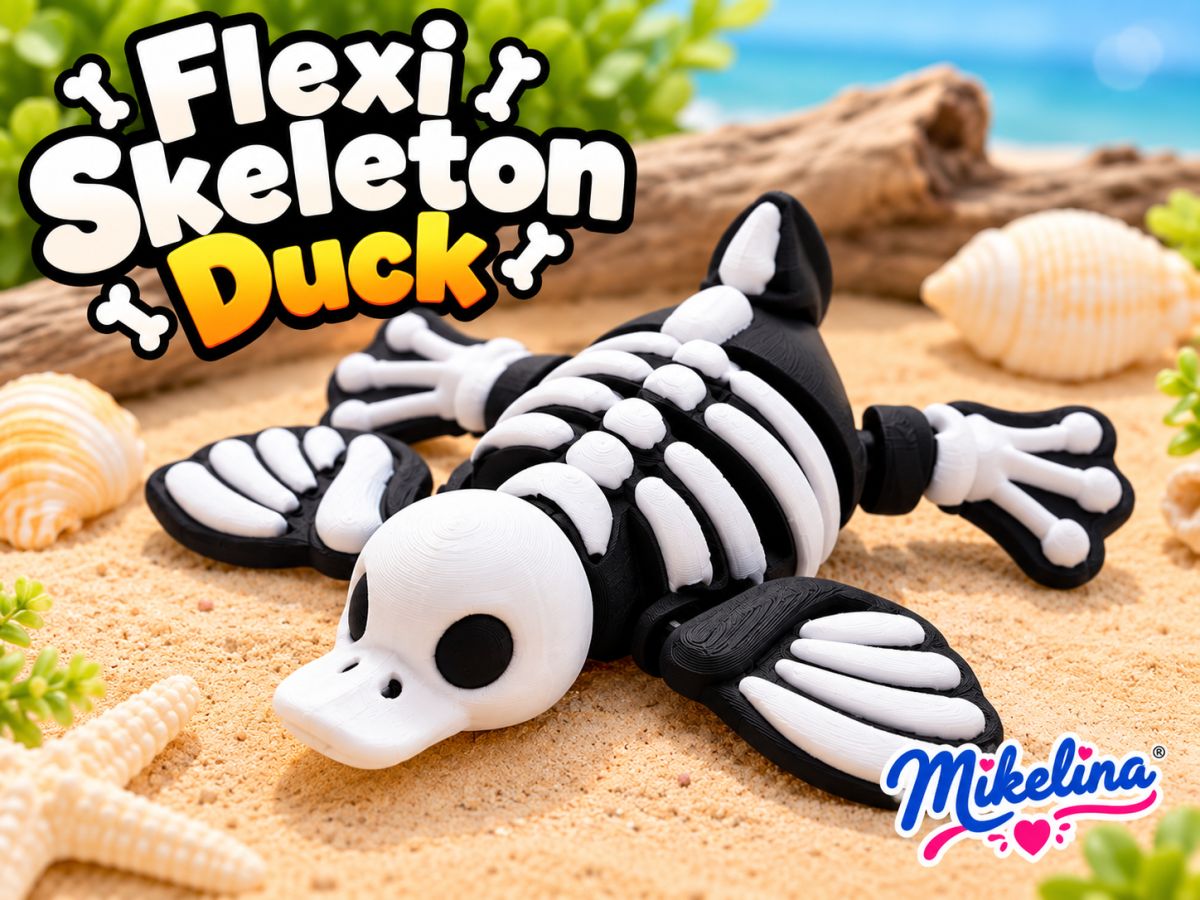 Little Skeleton Models Flexi Skeleton Duck - Mikelina Designs | Nexprint: Free 3D Model Downloads