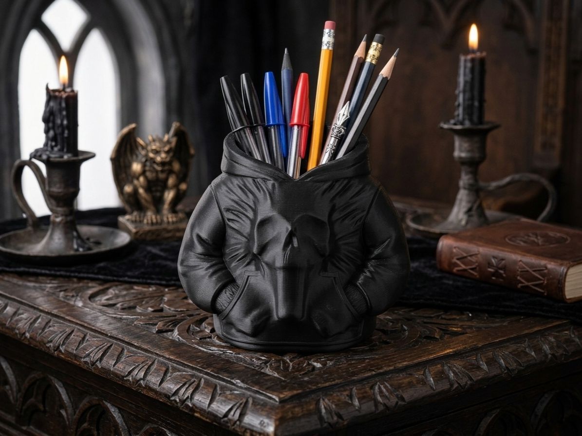 Storage Rack Png Template SKULL HOODIE PEN HOLDER / ORGANIZER - MIKESATOS_3D | Nexprint: Free 3D ...