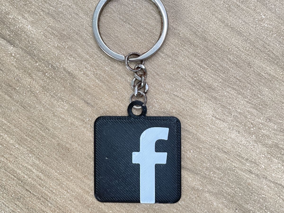 Facebook keychain - vorxel3d | Nexprint: Free 3D Model Downloads