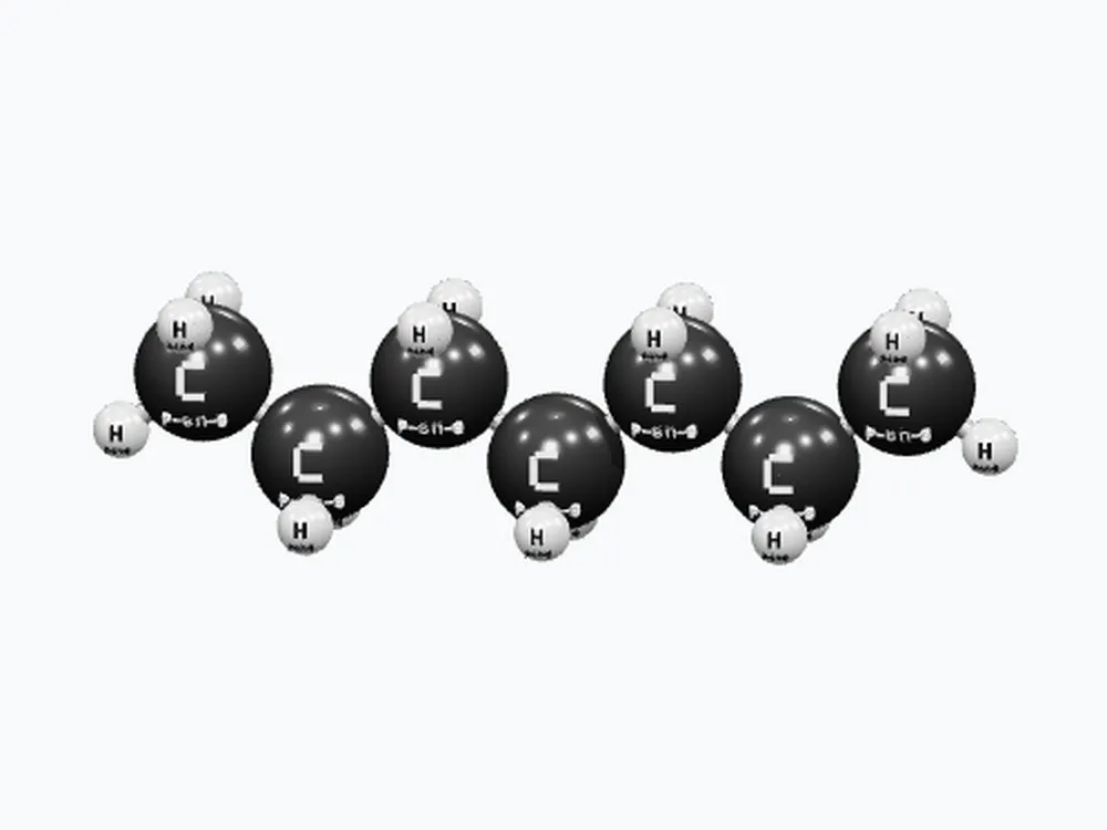 Customizable Heptane (C7H16) - Labeled 3D Molecule Model - TrueGeometry ...