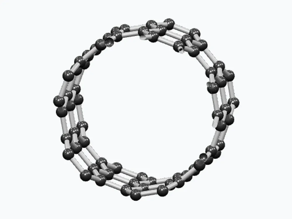 Customizable Carbon Nanotube (6,6 Armchair) - Labeled 3D Molecule Model ...
