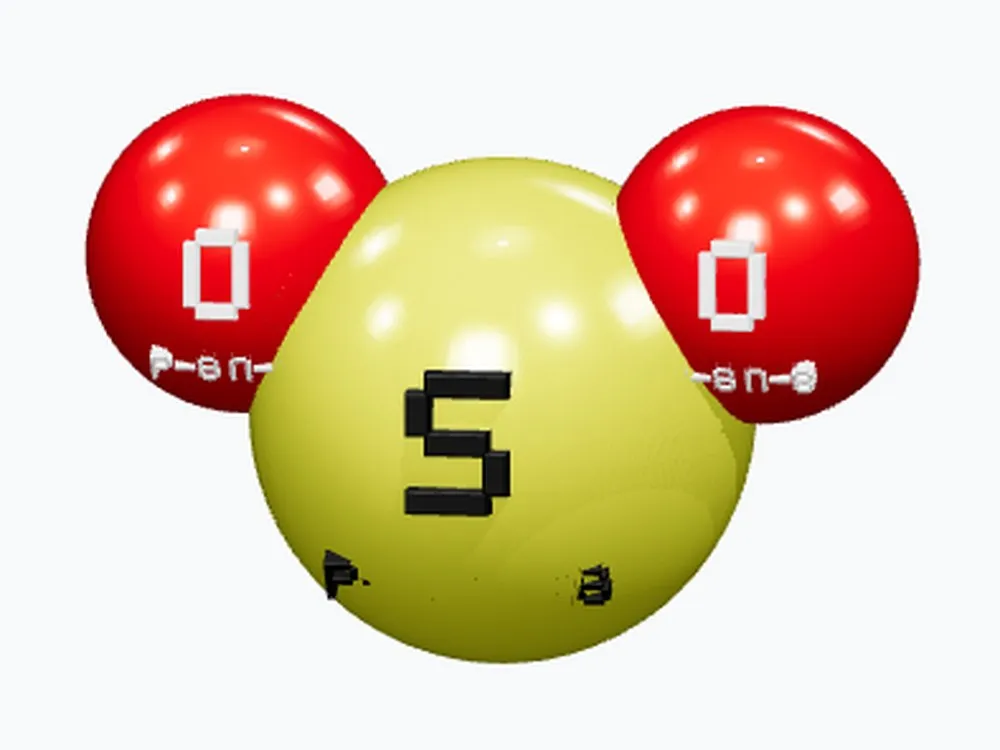 Customizable VSEPR Bent Shape (SO2) - Labeled 3D Molecule Model ...