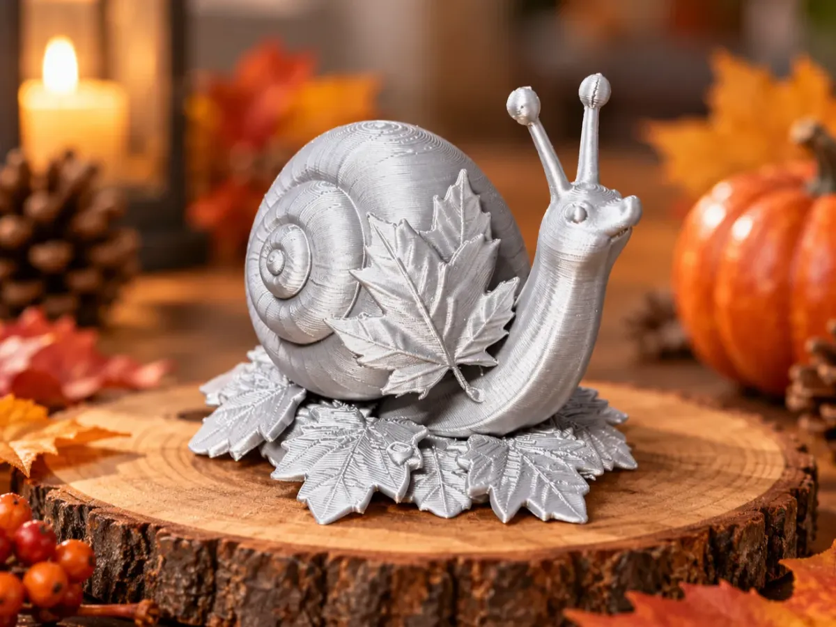 Autumn Snail with Maple Leaves – Fall Decoration - Duo3DPrint ...