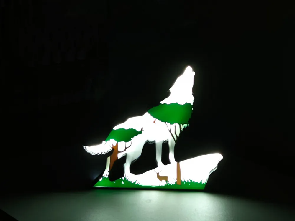 Wolf Lightbox- Led Lamp - 3D Paint Lab | Nexprint: Free 3D Model Downloads