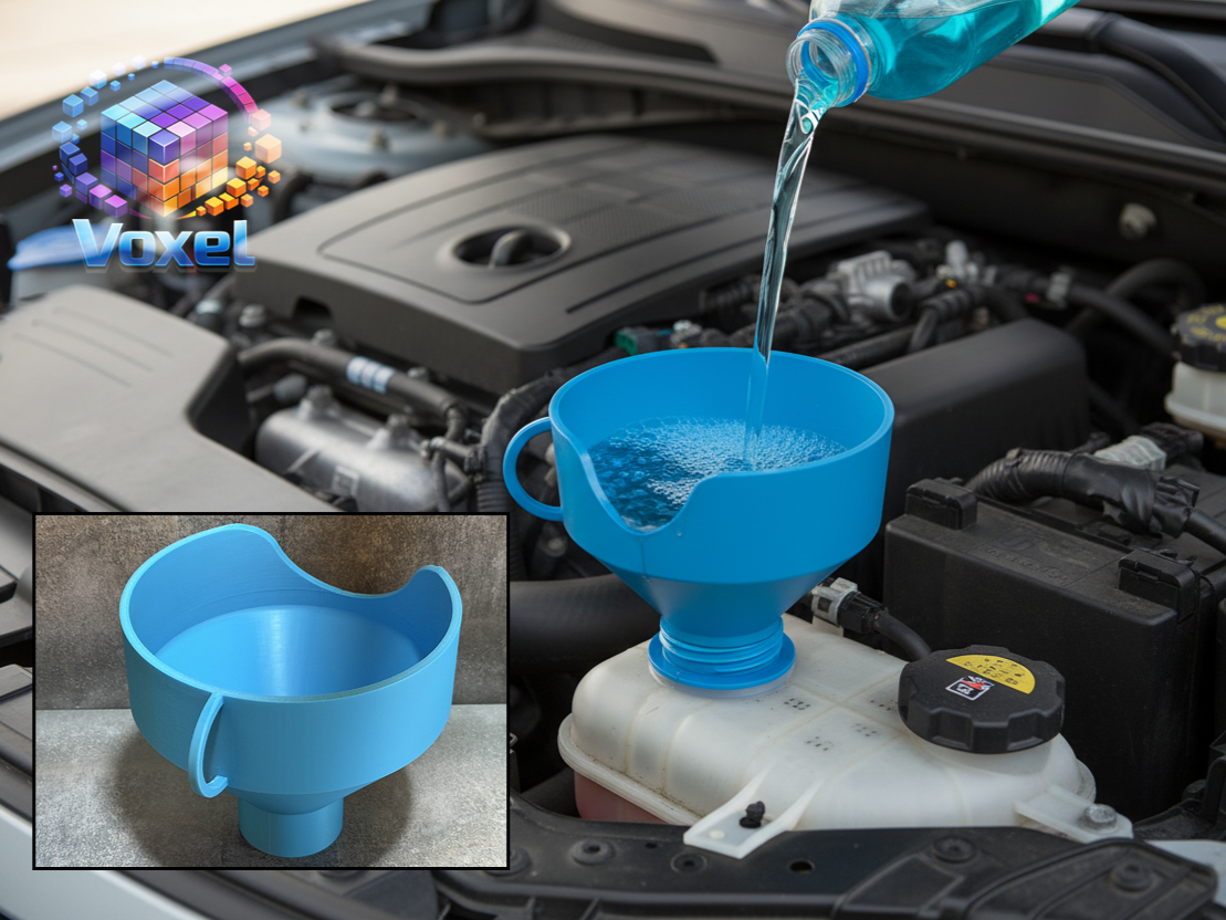 Car Wide Funnel (For Washer Fluid) - Voxel | Nexprint: Free 3D Model ...
