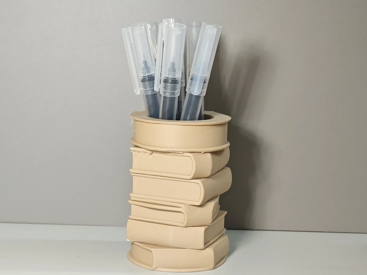 📚 Stacked Book Pen Holder: Bring the Charm of Books to Your Desk ...
