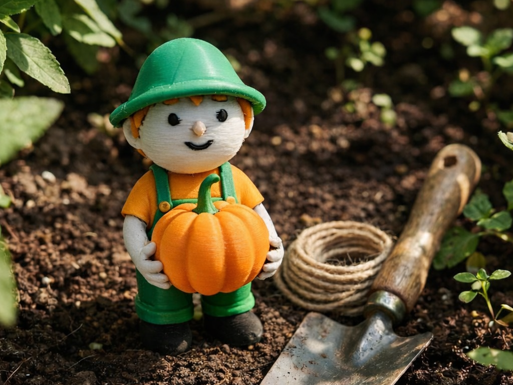 Little Gardener with Pumpkin - PixelForm | Nexprint: Free 3D Model ...