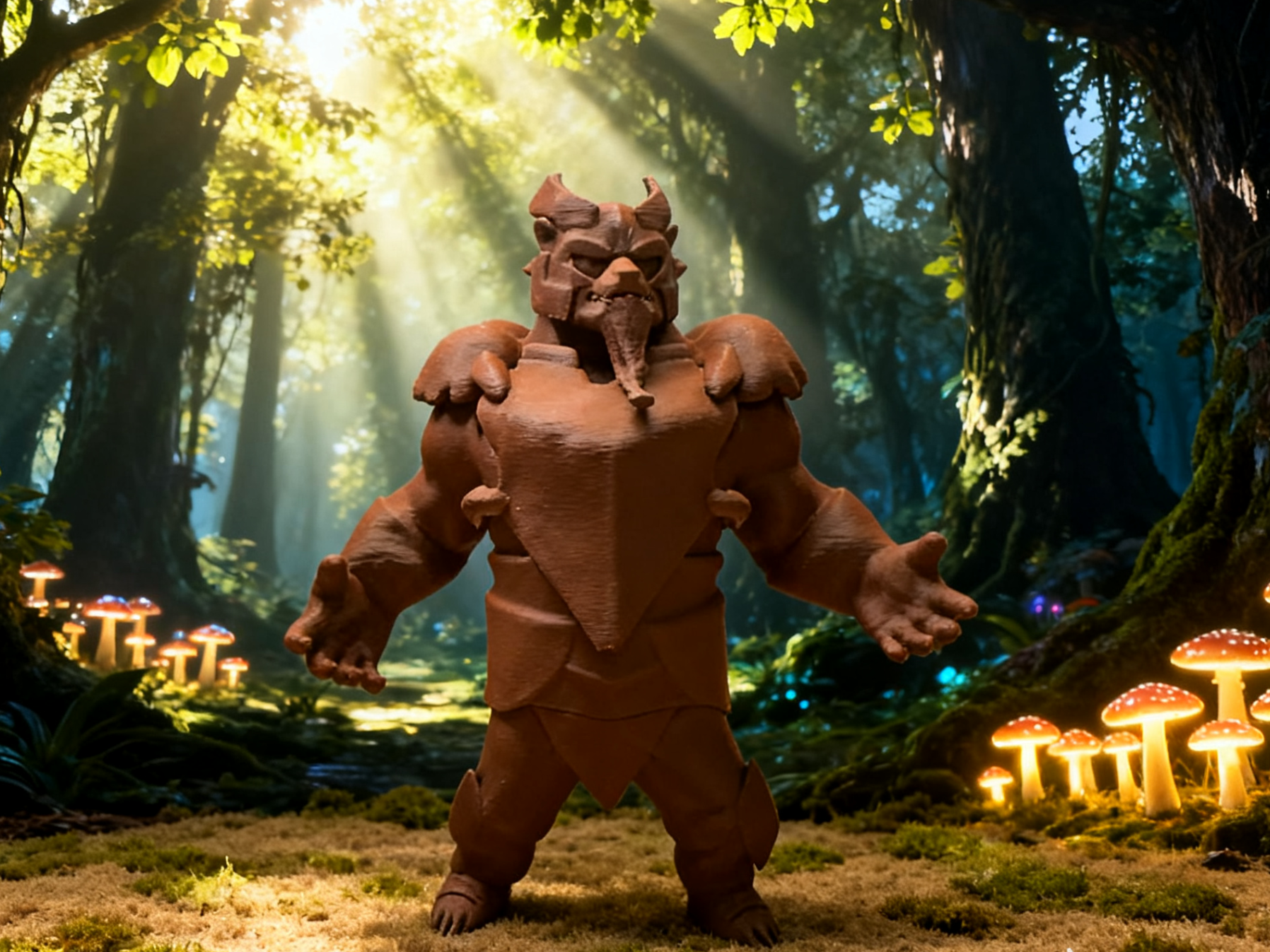 Red Bear Unity Model Red Rock Bear Warrior - 叄柒 | Nexprint: Free 3D Model Downloads