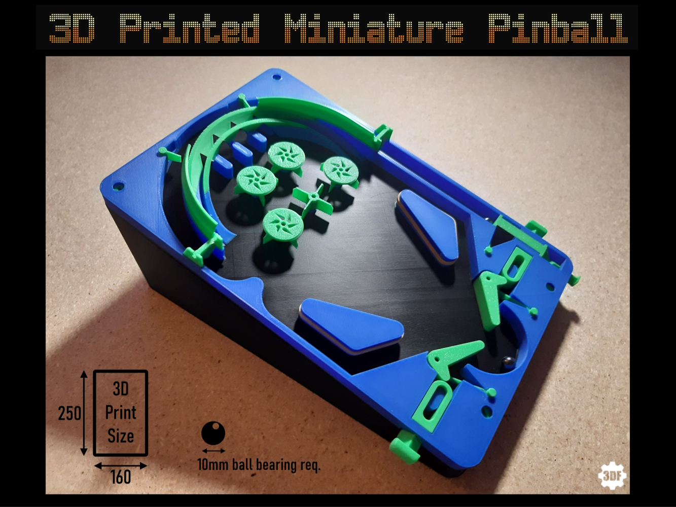 Mini Pinball Replacement 3D Printed Miniature Pinball - 3DFreeman | Nexprint: Free 3D Model ...