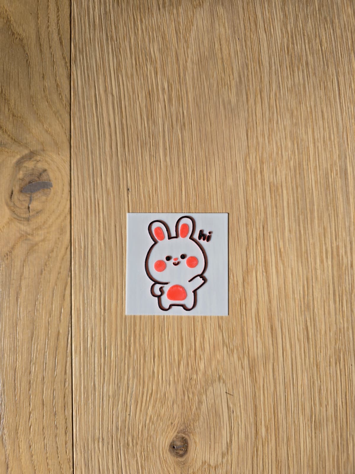 Cute Sticker HI [Bunny] (NO AMS needed) - NextPrint 3D Model | 3Drop