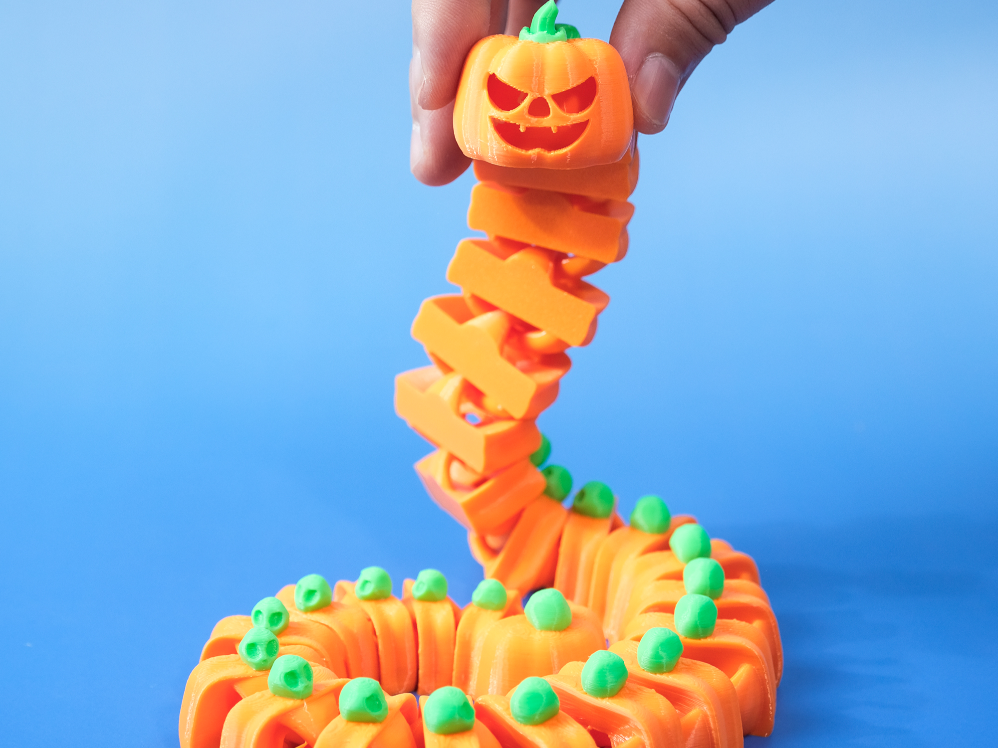 Flexi Pumpkin Snake Articulated 02 - voxo3d | Nexprint: Free 3D Model ...