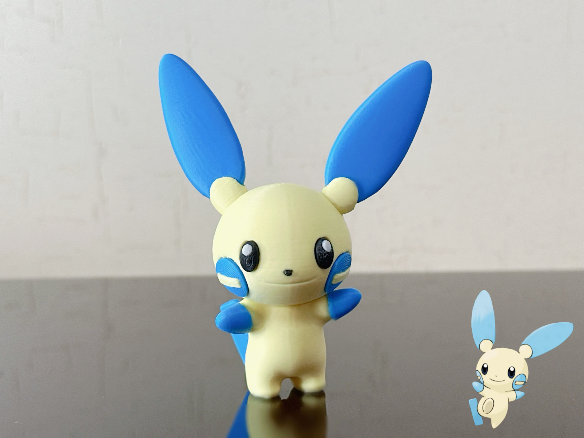Negative Pokemon Minun Pokémon 312 – Negative Charge, Joyful Waving Pose, Color ...