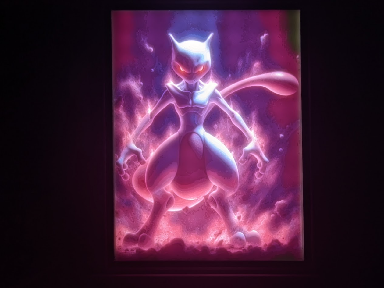 Mewtwo Lithophane for CMYK LED Board - Sitsero | Nexprint: Free 3D ...