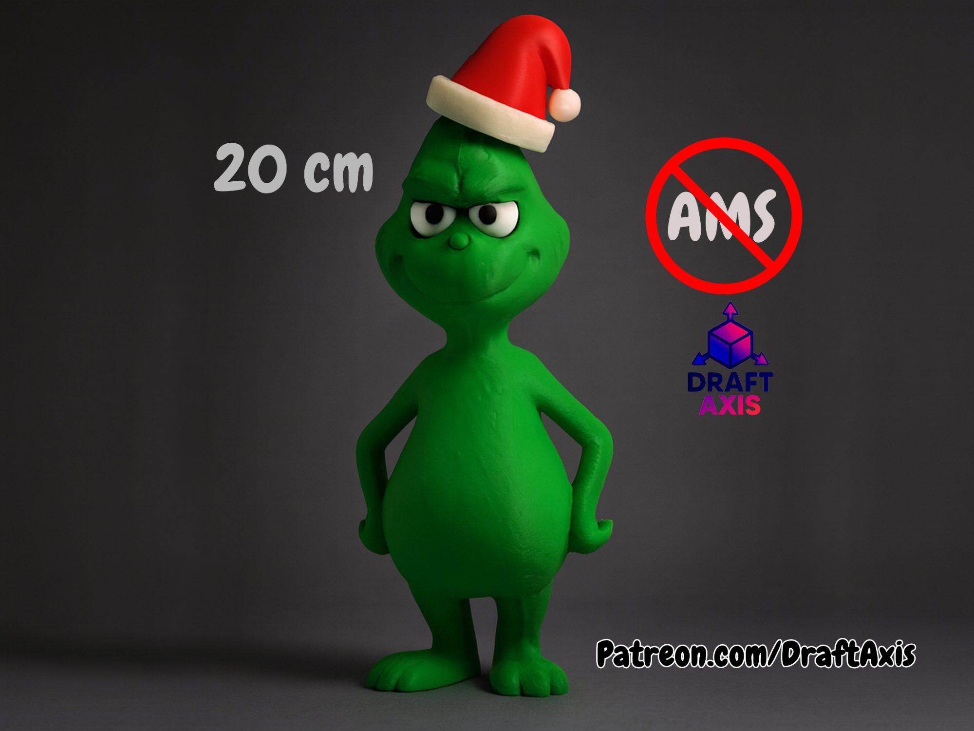 Grinch - NO AMS Christmas Thief - DraftAxis | Nexprint: Free 3D Model ...
