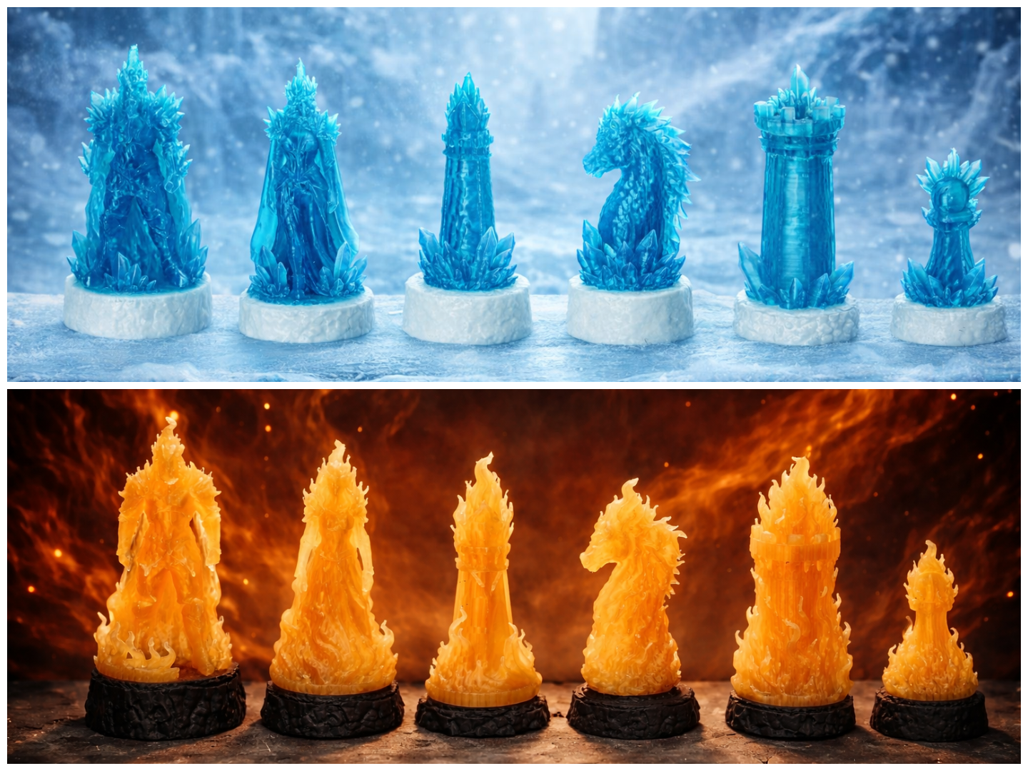 Fire Chess Elemental Chess Set β Fire & Ice - Katona GΓ‘bor | Nexprint: Free 3D ...