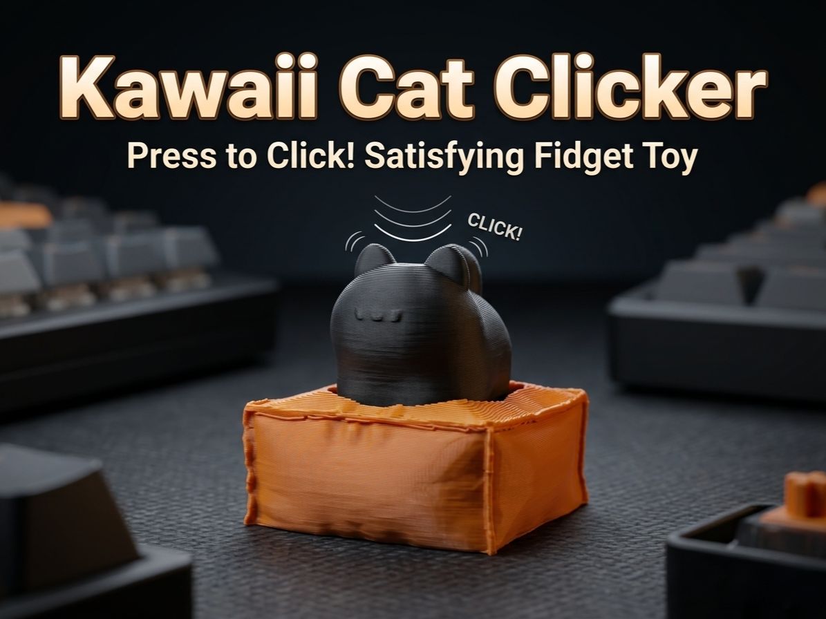 Kawaii Cat clicker - Dwarf 3D Craft | Nexprint: Free 3D Model Downloads