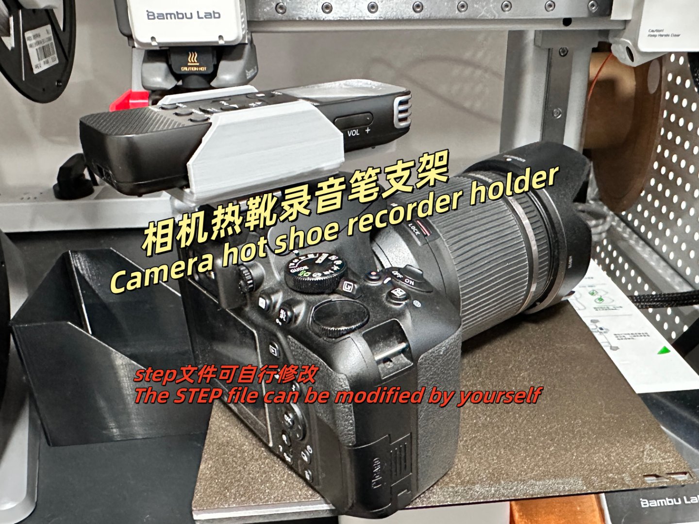 Camera Hot Shoe Recorder Holder (Camera Recording Pen Mount) for Sony ...