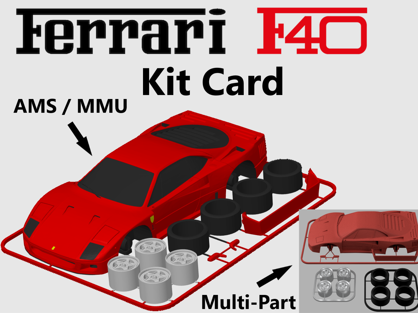 Fee Kit Card Models Ferrari F40 Kit Card - The Kit Card Guy | Nexprint: Free 3D Model Downloads