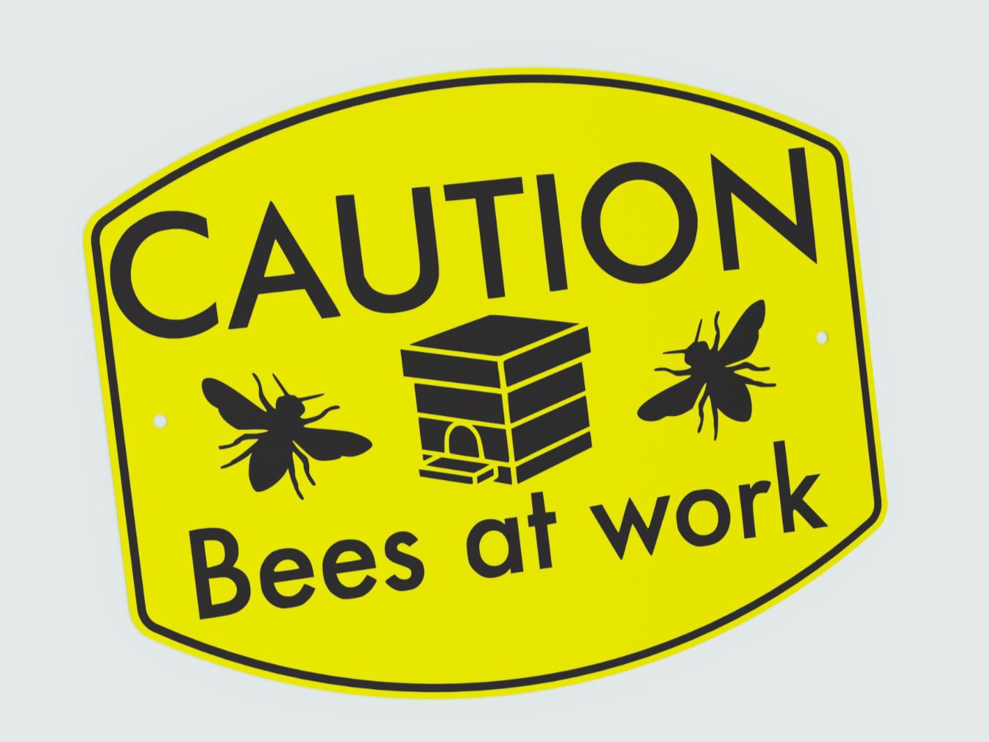 Caution Bees At Work Sign - NextPrint 3D Model | 3Drop
