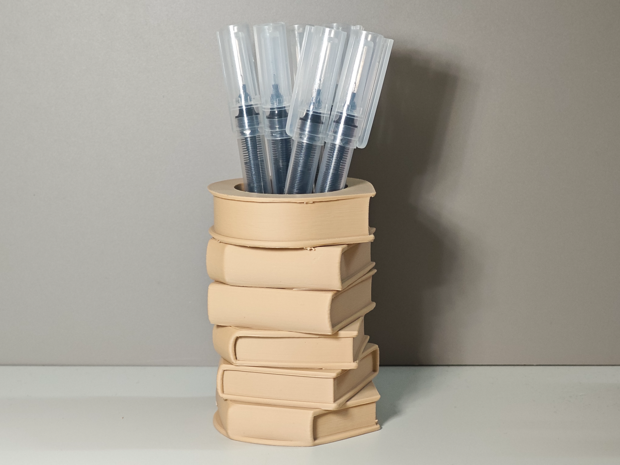 📚 Stacked Book Pen Holder: Bring the Charm of Books to Your Desk ...