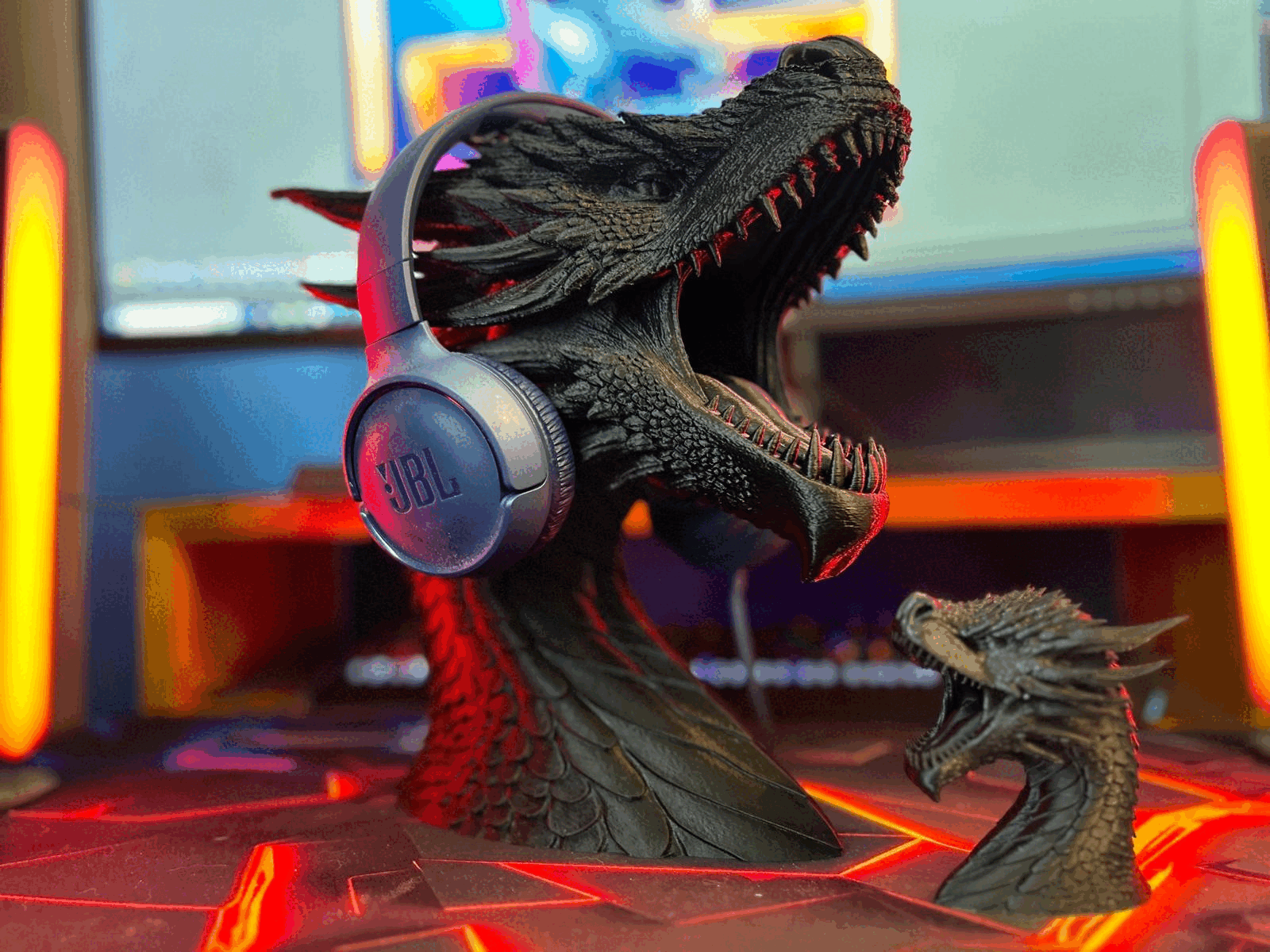 DRAGON Headphone holder + LIGHT - BondFire | Nexprint: Free 3D Model ...