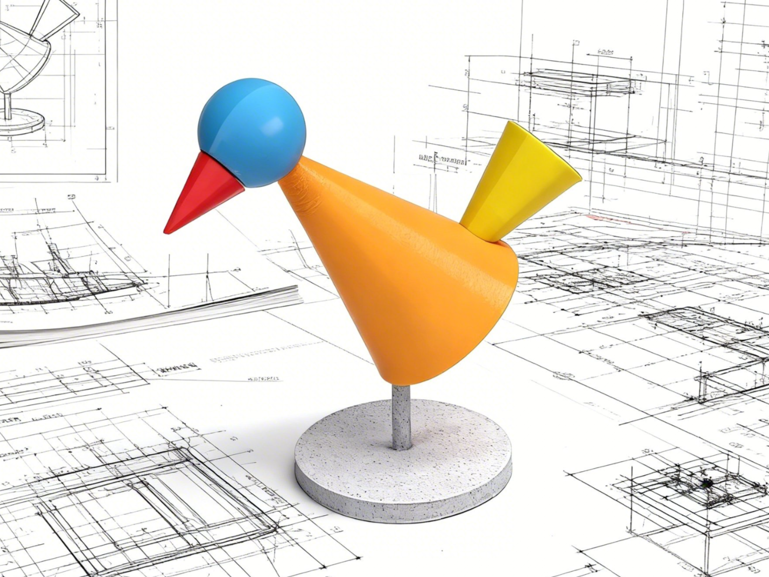 Color-Block Building Block Bird Ornament – Simple Style Building Blocks ...